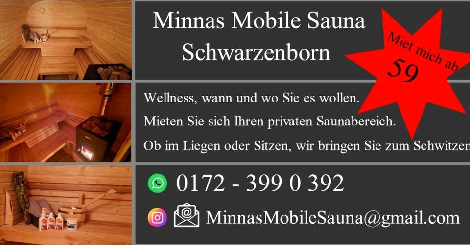 Angebot März Mobile Fasssauna Quadrosauna Wellness event mieten in Schwarzenborn