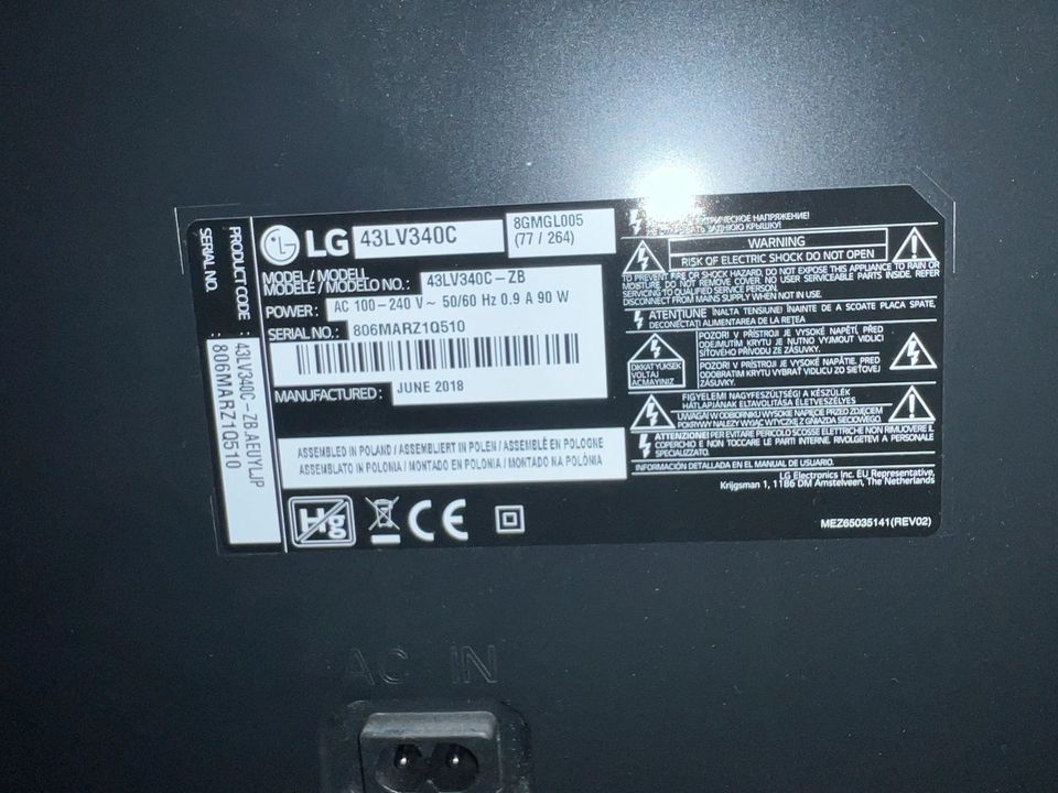 LG TV 43lt340c3zb in Feucht