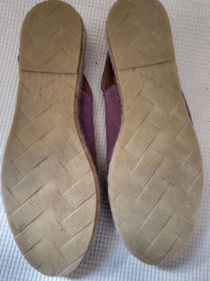 Espadrilles back sling Deerberg, Verloursleder lavendel, 39 in Neunkirchen