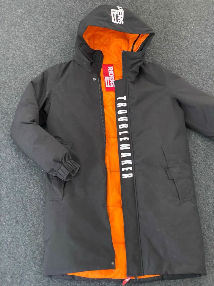 ~AI Raiders Storm~Winter~Jacke~Mantel~Parka~schwarz~orange~Gr.164 in Arnsberg