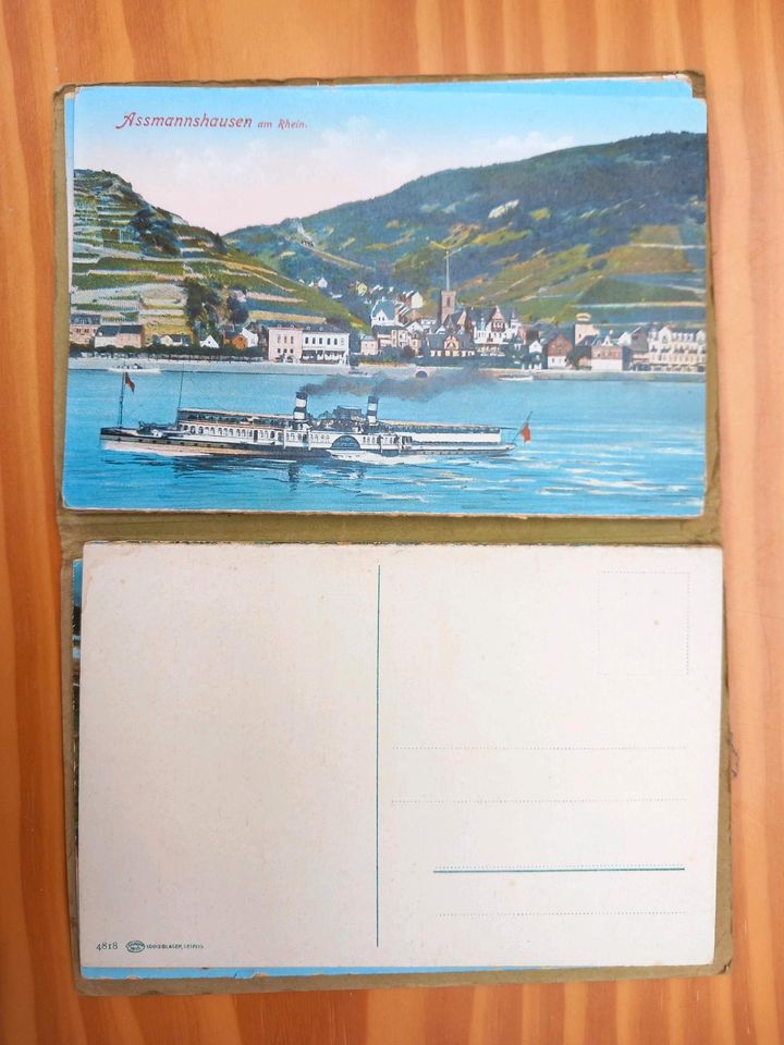 Der Rhein, von Rüdesheim bis St. Goar, Postkarten 10 Stück, Album in Hameln