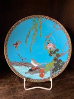 Cloisonne Emaille ❤️ antiker Wandteller Japanisch blau mit Vögel Köln - Ehrenfeld Vorschau