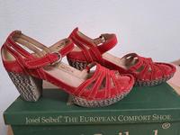 Josef Seibel Sandale Gr. 40 Velourleder rot Absatz 7 cm Baden-Württemberg - Filderstadt Vorschau