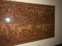 Antikes Wandbild aus Bali, Tuch Malerei, 2 Glasplatten 193x80cm Wandsbek - Hamburg Rahlstedt Vorschau