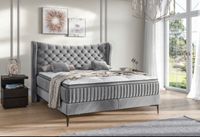 Boxspringbett grau velour inkl topper Nordrhein-Westfalen - Bad Oeynhausen Vorschau