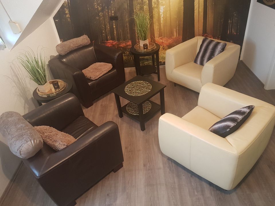 Exklusive Lounge Sessel aus Rindsleder,  im Vintage Stil in Kleve