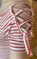NEU Rippshirt Croptop Streifen gestreift Muster Schleife cut out Leipzig - Plagwitz Vorschau