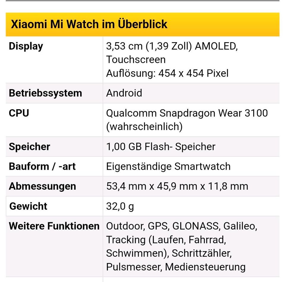 Xiaomi Mi Watch "OVP" in Kalkar