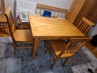Massivholz Tisch mit 4 Stühlen + 2 Verlängerungen Saarland - Blieskastel Vorschau