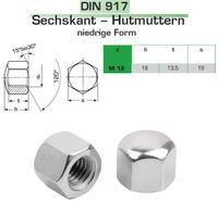 25Stk. M12 Hutmutter DIN 917 NIEDRIGE FORM Edelstahl A2 rostfrei Niedersachsen - Hildesheim Vorschau