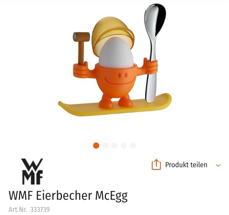 WMF Eierbecher McEgg - 3 Stück: orange, lila/pink, blau/grün in Gerlingen