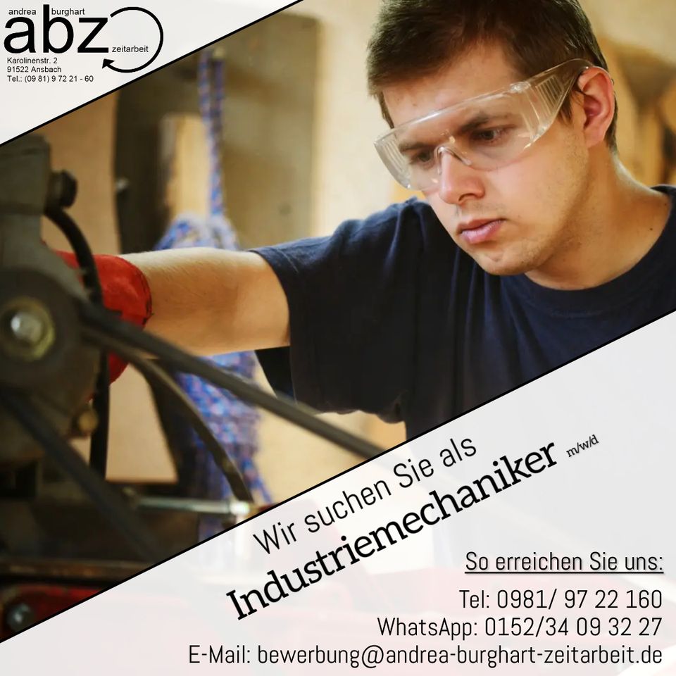 Industriemechaniker (m/w/d) in Windsbach, Tagschicht in Windsbach