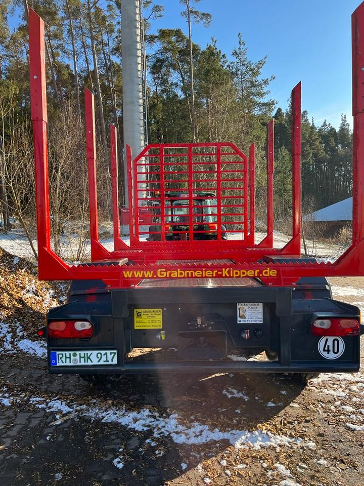 Holztransportanhänger Rückewagen Kipper Anhänger Rungenwagen in Reisbach