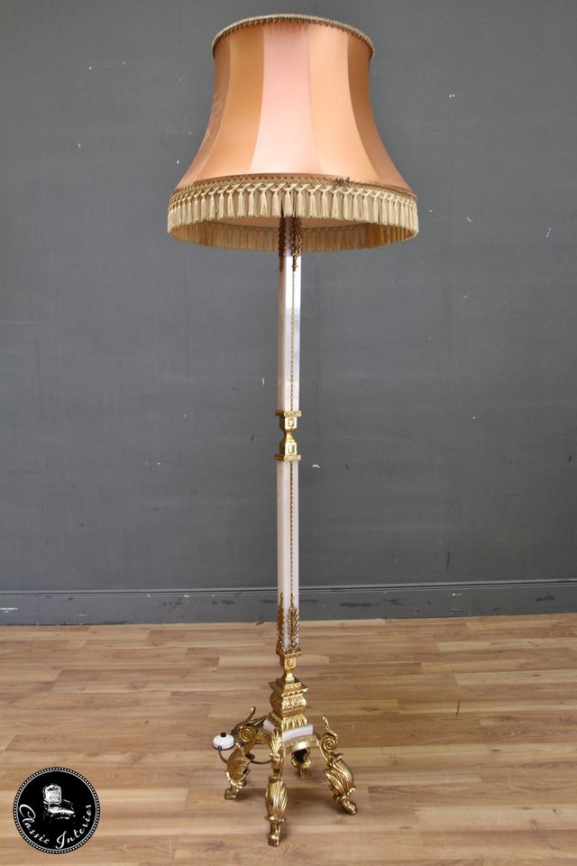 Antike Stehlampe Marmor Barock Italien Messing Lampe in Lage