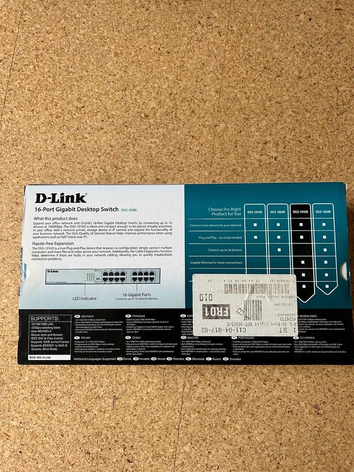 D-Link 16-Port Gigabit Desktop Switch DGS-1016D NEU & OVP in Schopfheim