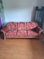 Couch/Sofa Dreisitzer rot mit Muster Hessen - Lollar Vorschau