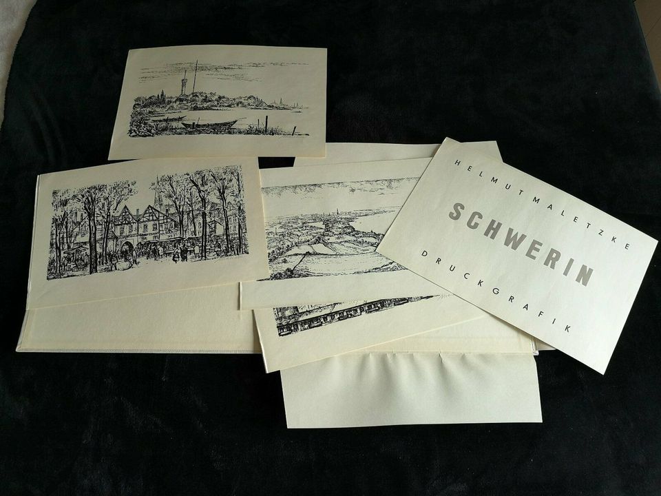 SCHWERIN - Druckgrafik von Helmut Maletzke (Kunstmappe 7 Bilder) in Güstrow