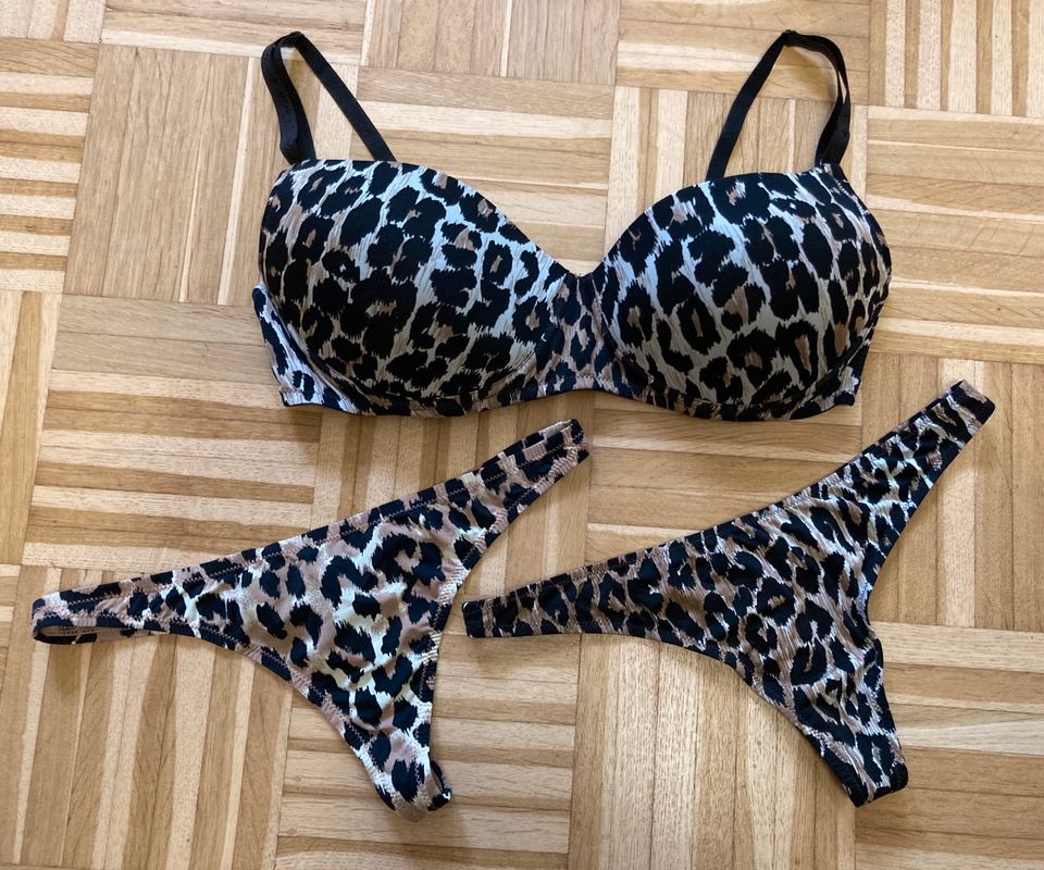 BH + 2x Tanga Slips - D&G - Leopardenmuster - 85D - ungetragen in Hamburg