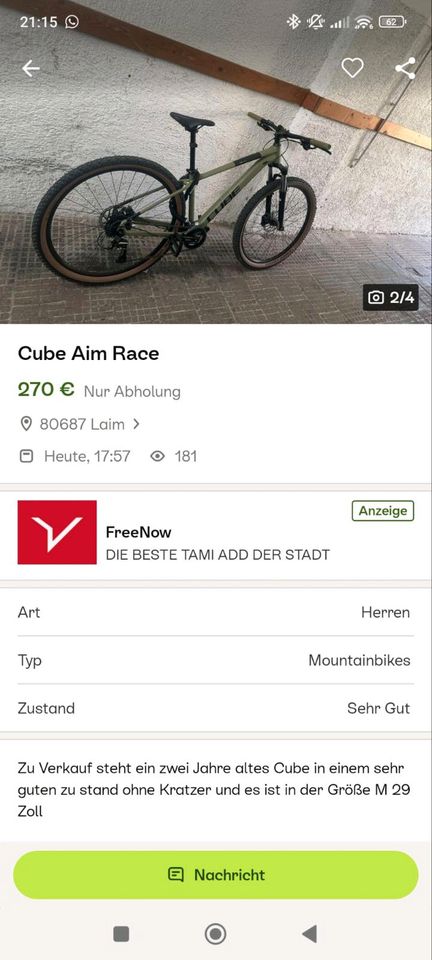 Cube Mountainbike 3 Monate alt in München