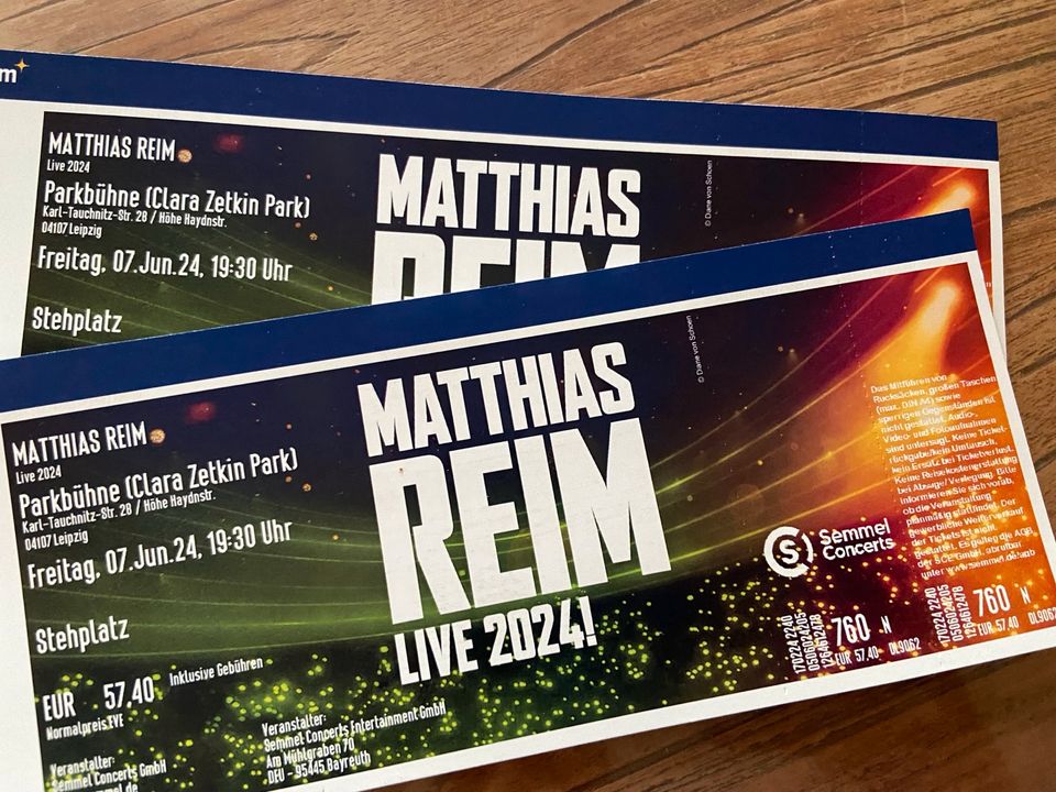 2x Matthias Reim Tickets Leipzig in Cham