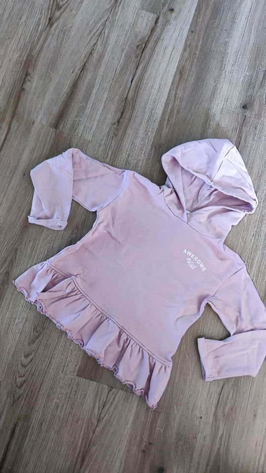 KappAhl Hoodie Pullover Rosa Rose Gr.122/128 Volant Cropped in Freigericht