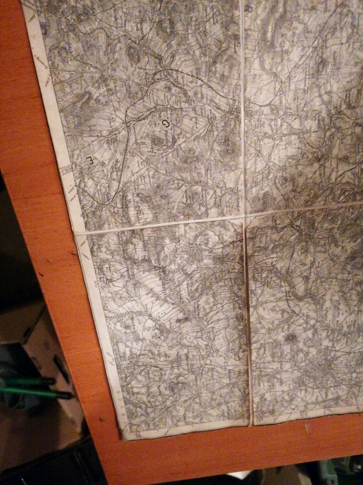 Alte Antike Karte Landkarte Kaiser Manöver 1896 in Osterode am Harz