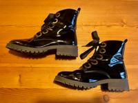 La Redoute Schnürboots Plateaustiefelette Leder Lack schwarz 38 Thüringen - Walschleben Vorschau