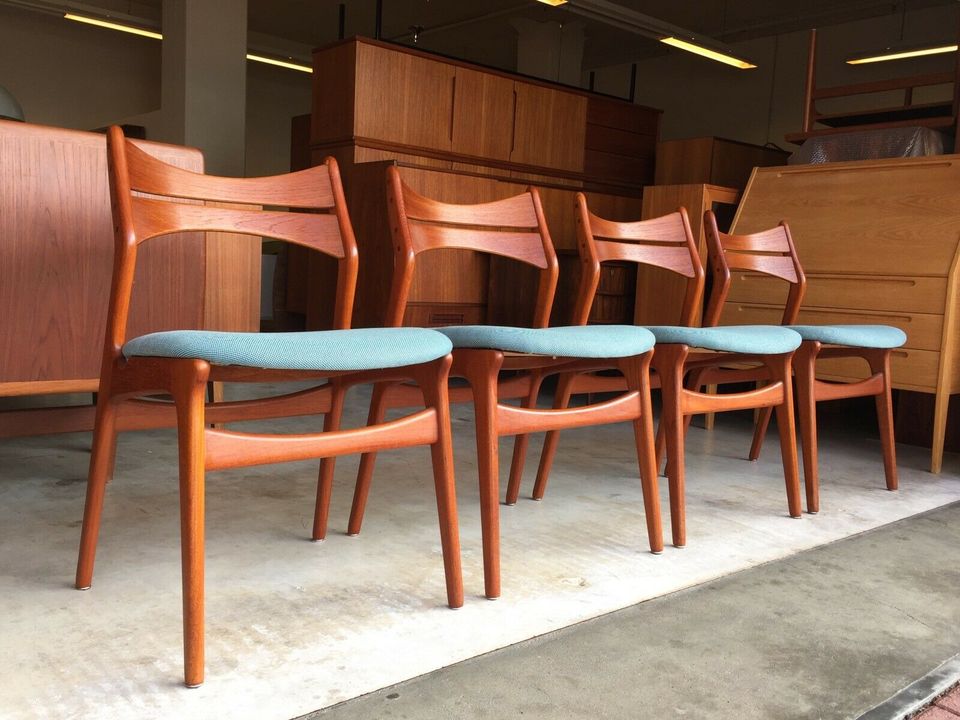 4x 60er Erik Buck Teak chairs danish Mid Century Stühle Esszimmer in Bremen