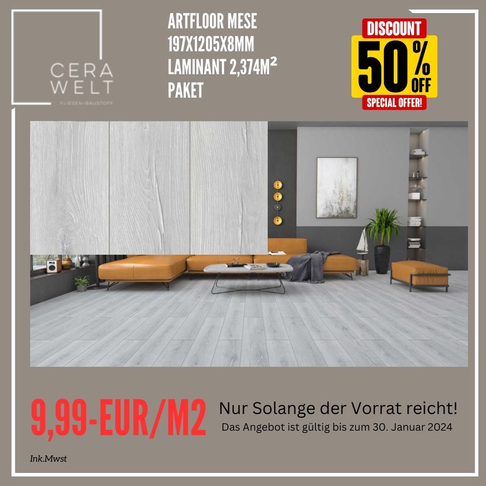 Artfloor mese 197x1205x8mm Laminat Nur 9,99€/m2 in Lüdenscheid