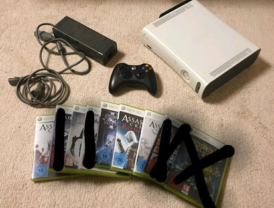 Microsoft Xbox 360 Konsole - 256GB  1 Controller + 6 Games & mehr in Wolfratshausen