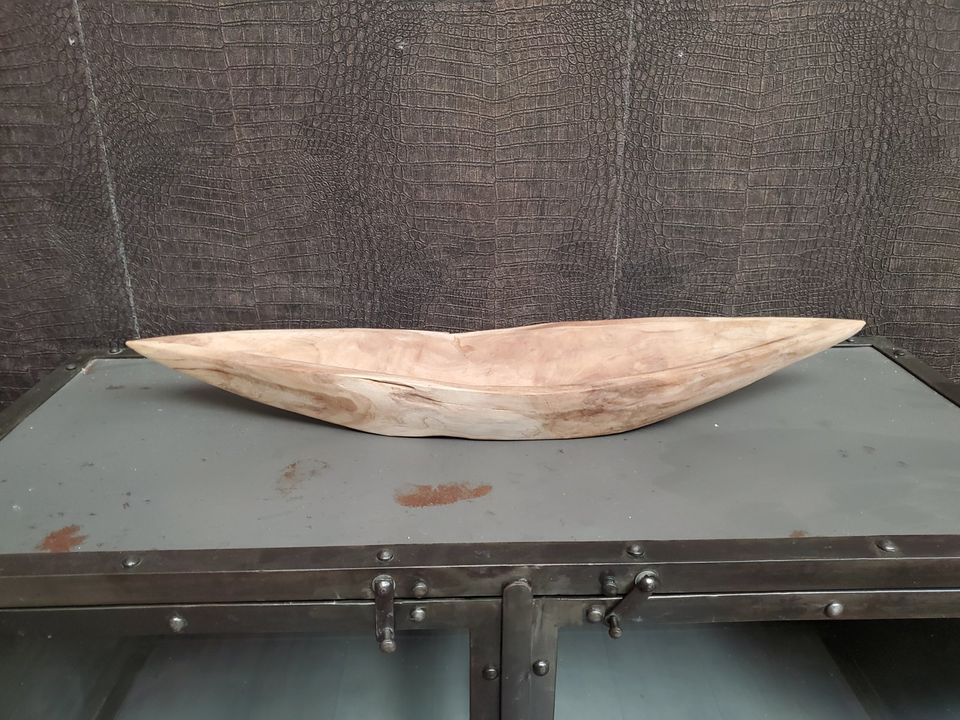 Schale Obstschale Teak Boot 60cm Handgefertigt Tisch Deko Unikat in Bad Schwartau