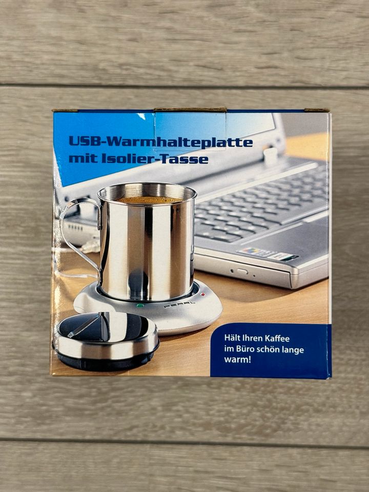 USB-Warmhalteplatte mit Isolier-Tasse von Pearl / Tassenwärmer in Essen-Haarzopf