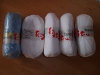 5 x Tamarinda Wolle weiß / blau 50 g hellblau Bayern - Hergensweiler Vorschau