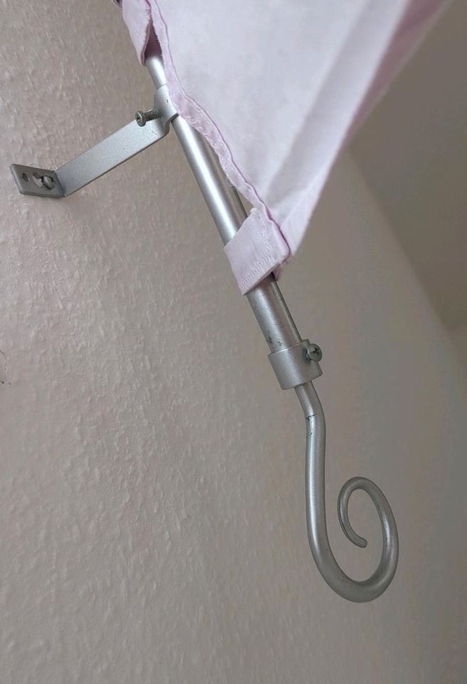 Vorhänge lila rosa 130cm Kinderzimmer Gardinenstange Aluminium in Pfinztal