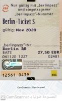 BVG abgelaufen Monatskarte S November 2020 Berlin - Charlottenburg Vorschau