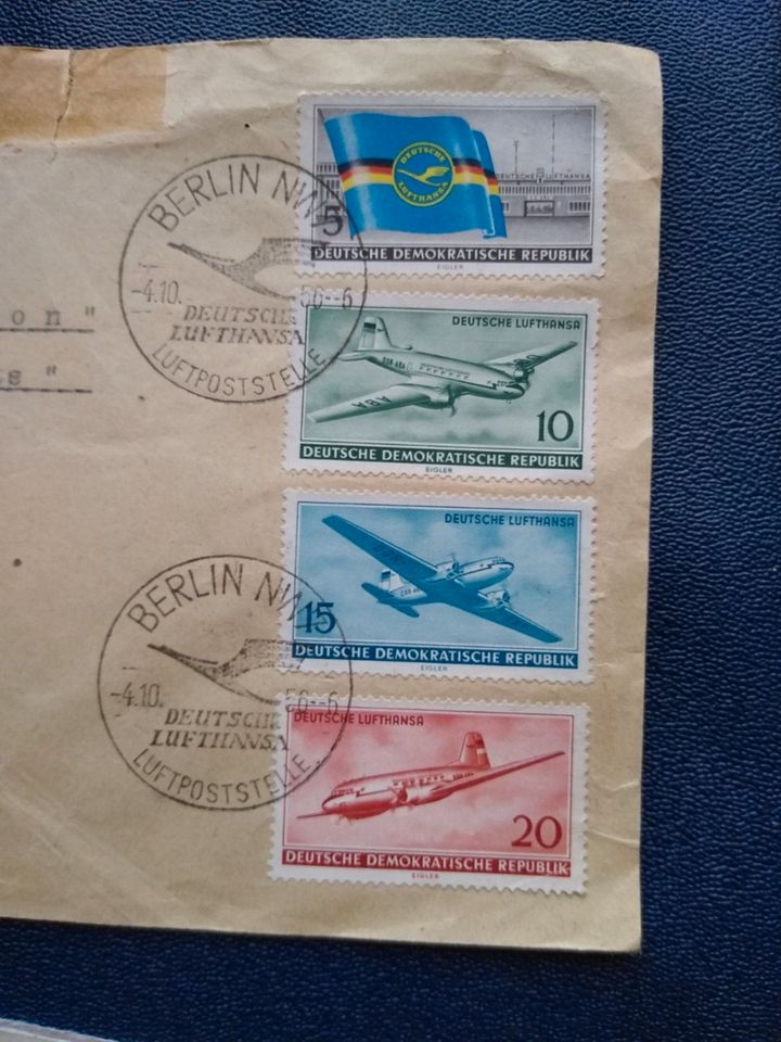 !! DDR 2 alte seltene Flugpostbriefe aus den 1950er in Berlin