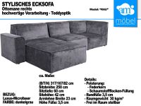Sofa Couch Wohnlandschaft L Form Stoff in Teddyoptik in dunkelgra Bremen - Huchting Vorschau