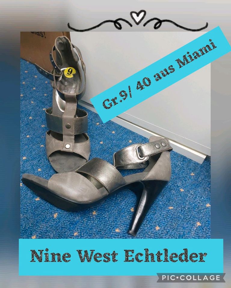 Edle ❤️ Highheels Nine West Echtleder Gr.40 Satin Pumps aus Miami in Leipzig