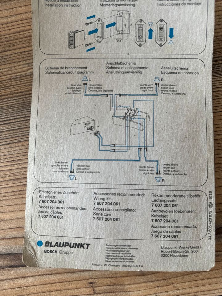 Überblendregler Blaupunkt für 4 Lautsprecher Oldtimer NOS in Ratingen