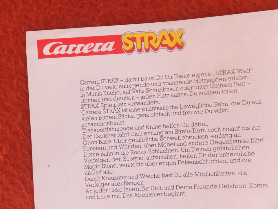 Carrera Strax STRAX Prospekt DIN A4 1997-98  mit Händlerstempel a in Aachen