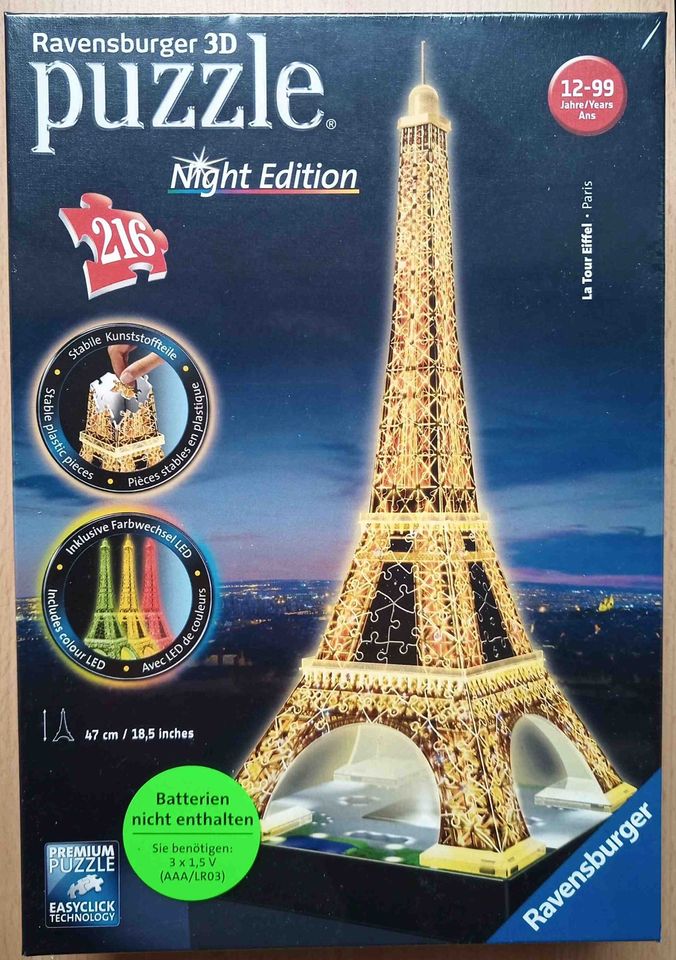 3D Puzzle Ravensburger Eiffelturm Paris Night Edition NEU+OVP in Hamburg