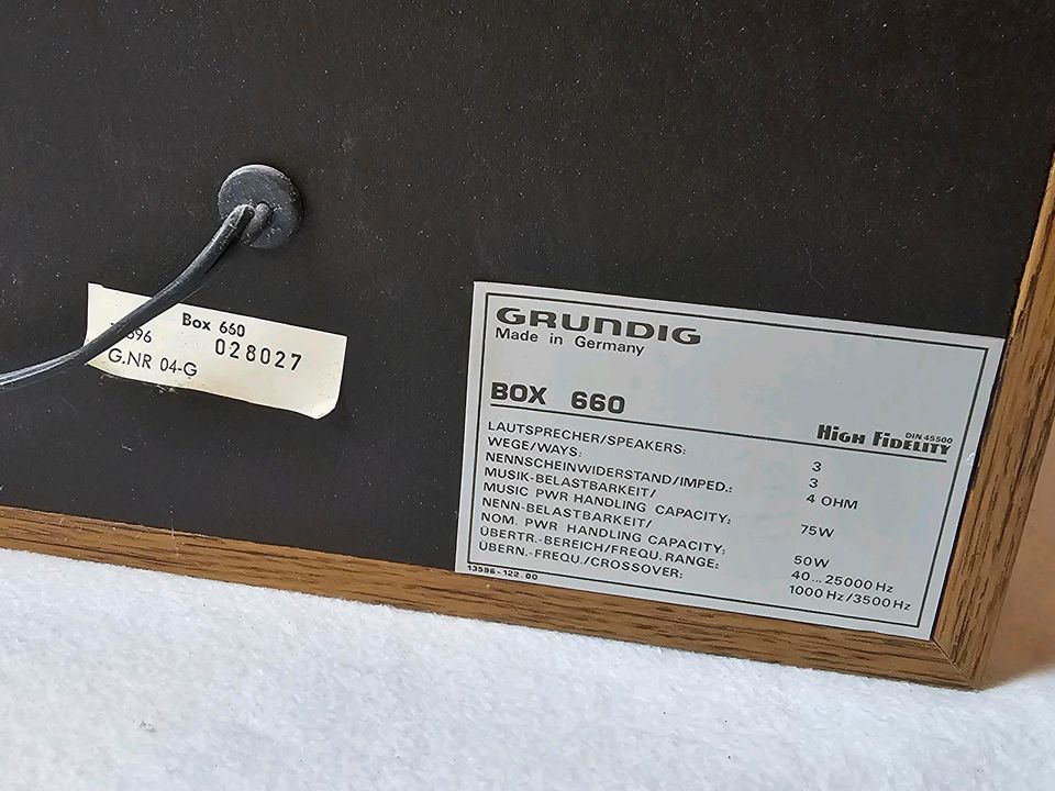 2x Lautsprecher Box - 2.0 - Paar Grundig Box 660 High Fidelity in Bissendorf