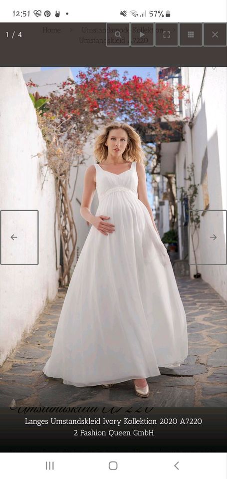 Brautkleid Hochzeit Umstand Schwanger ivory 52 95G Schleppe in Sehnde