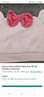 Dünne Disney Mütze mit Schleife rosa 68 Niedersachsen - Wildeshausen Vorschau