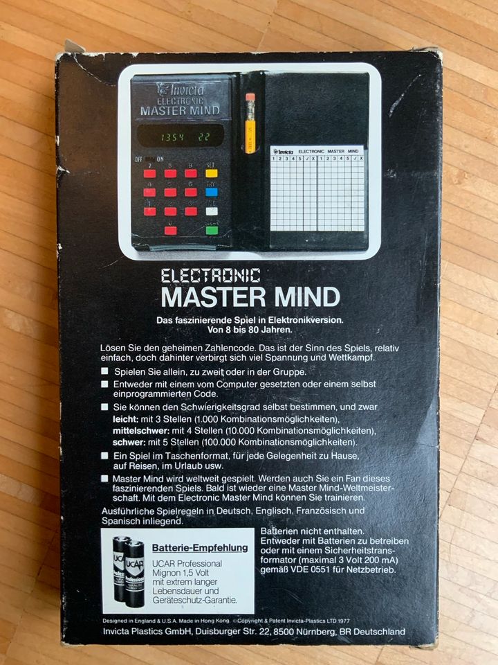 Electronic Master Mind, Invicta Spiele in Bonn
