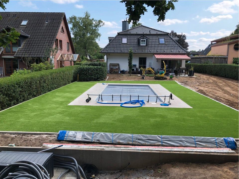 Kunstrasen verlegen Rasen Ersatz Rollrasen Garten Terrasse Balkon in Todendorf