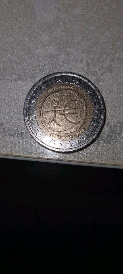 2 Euro Münze Nederland Strichmännchen EMU 1999-2009. in Wülfrath