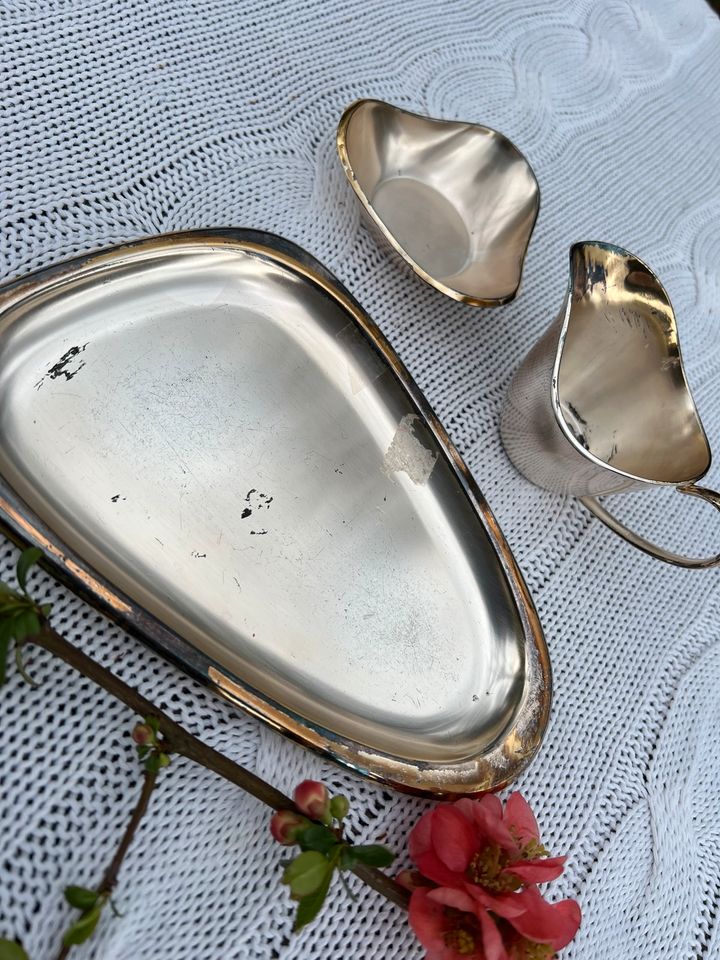 Art deco Silber set Tablett servieren Set Schalle Kanne in Datteln