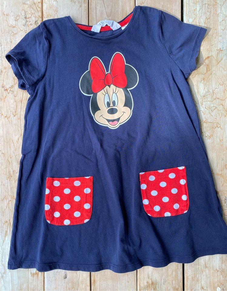 Lustiges Minnie Mouse Sommerkleid blau/rot, Gr. 110 116 in Gröbenzell