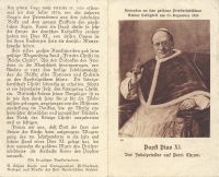 Erinnerungsbildchen Papst Pius XI. – Der Jubelpriester auf Petri Nordrhein-Westfalen - Herzogenrath Vorschau